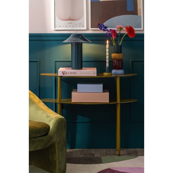 Khaki värvi metallist konsoollaud 28x90 cm Paris - Leitmotiv-image-1