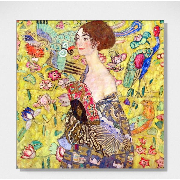 Gustav Klimti reproduktsioon - Daam ventilaatoriga, 50 x 50 cm Gustav Klimt - Lady with fan - Fedkolor-image-1