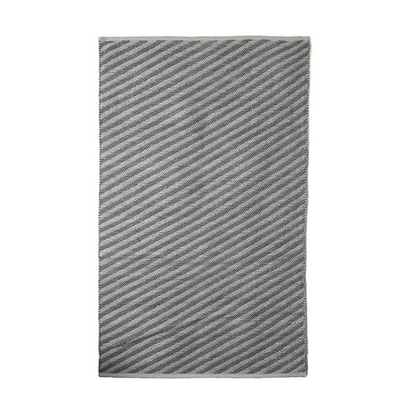 Šedý bavlněný ručně tkaný koberec Pipsa Diagonal, 100 x 120 cm