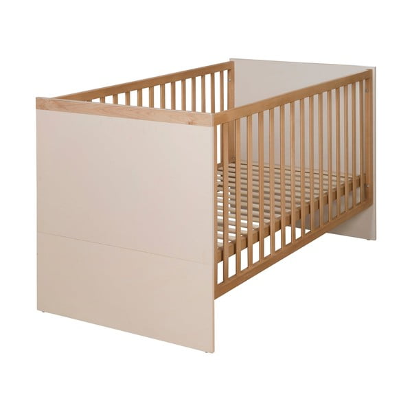 Beež reguleeritava kõrgusega võrevoodi 70x140 cm Jil - Roba