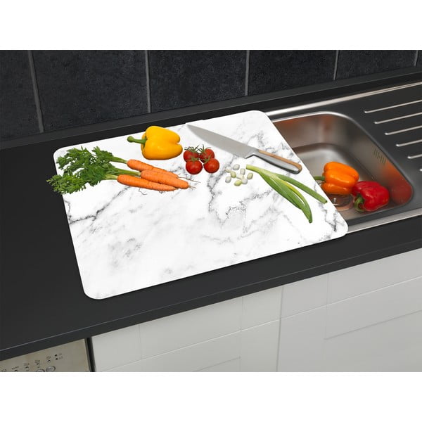 Karastatud klaasist pliidiäärse seina kate 50x56 cm Marble - Wenko-image-2