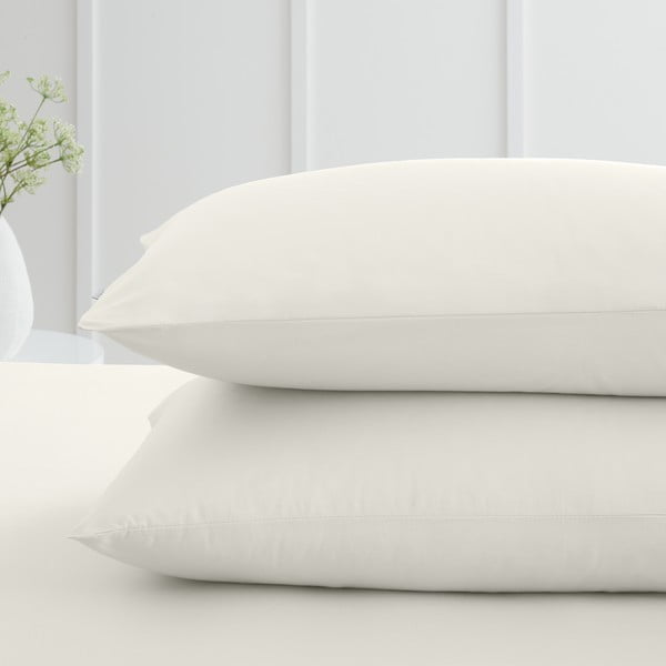 Perkal-puuvillased padjapüürid 2tk komplektis 50x75 cm Cotton Percale - Bianca-image-1