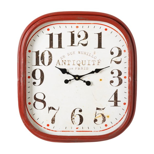 Červené nástěnné hodiny Ixia Vintage