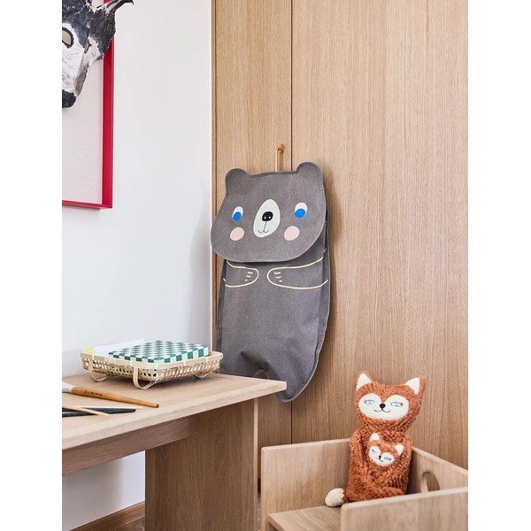 Pruunist kangast rippuv korraldaja Darling Bear - OYOY Mini-image-1