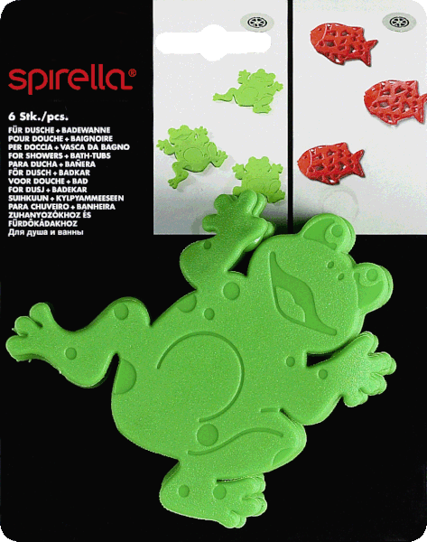 Laste libisemiskindlad vannimatid 6tk komplektis 12x11 cm Frogtime - Spirella-image-2