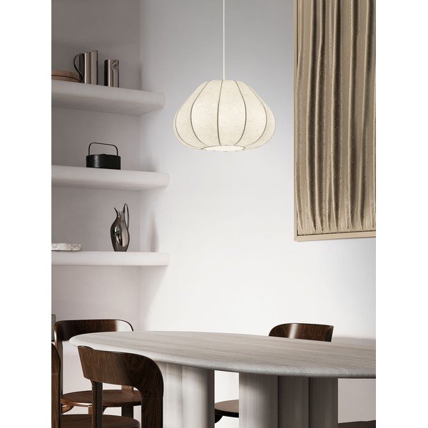 Mattvalge kangast ripplamp ø 50 cm Bora - Nova Luce-image-1