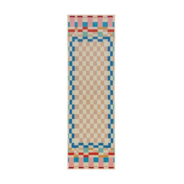 Villaseguga jooksja 80x300 cm Checkered Border - Flair Rugs