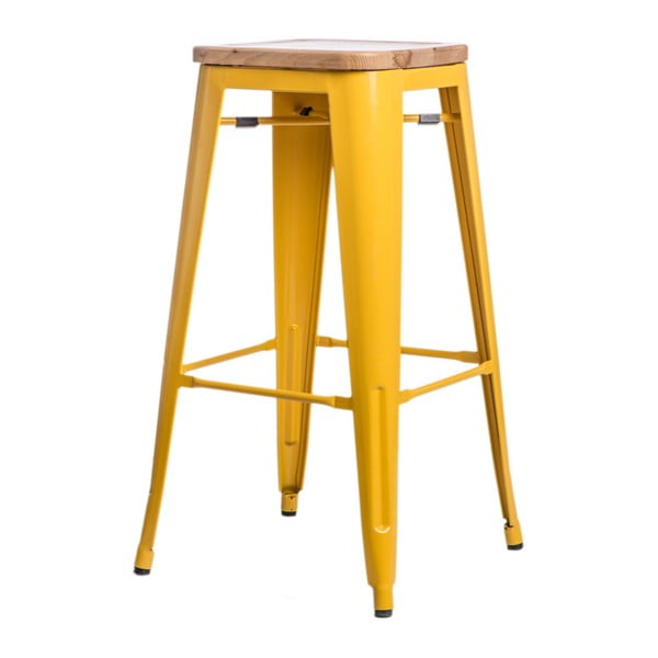 Žlutá barová židle D2 Paris Ash Wood
