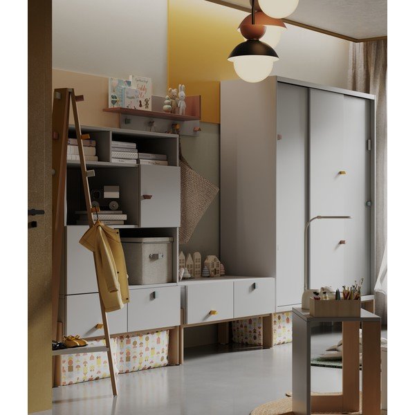 Helehall/loomulik pöögipuidust laste mantlihoidja Cube - Pinio-image-2