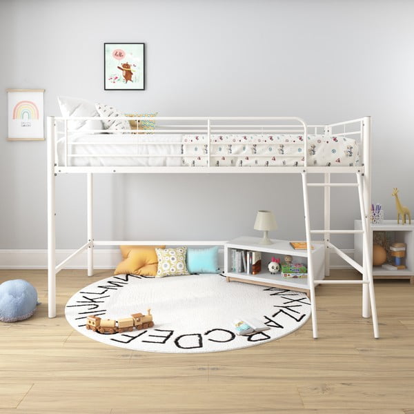 Valge tõstetud lastevoodi 90x200 cm Jodie - Støraa-image-1