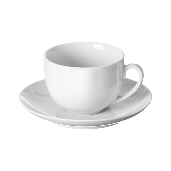 Bílý porcelánový šálek na čaj s podšálkem Price & Kensington Simplicity, 180 ml