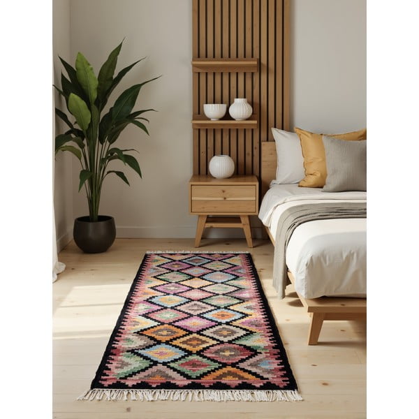 Käsitsi kootud kahepoolne villane vaip 60x190 cm Kamal Zara - Nouristan-image-1