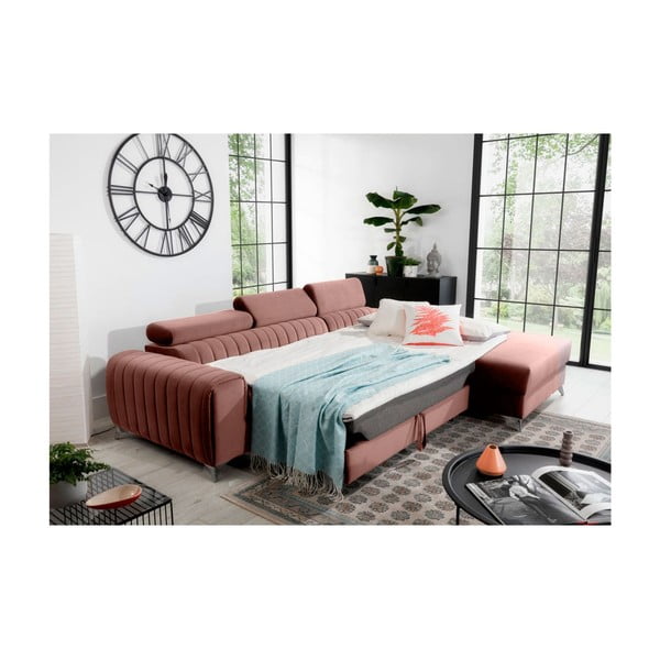 Roosa sametist lahtikäiv/sahtliga nurgadiivan (parem nurk/lamamisosaga) Grayson – ELTAP-image-4