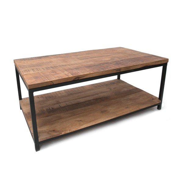 Must kohvilaud mangopuidust lauaplaadiga Vintage XXL - LABEL51-image-2