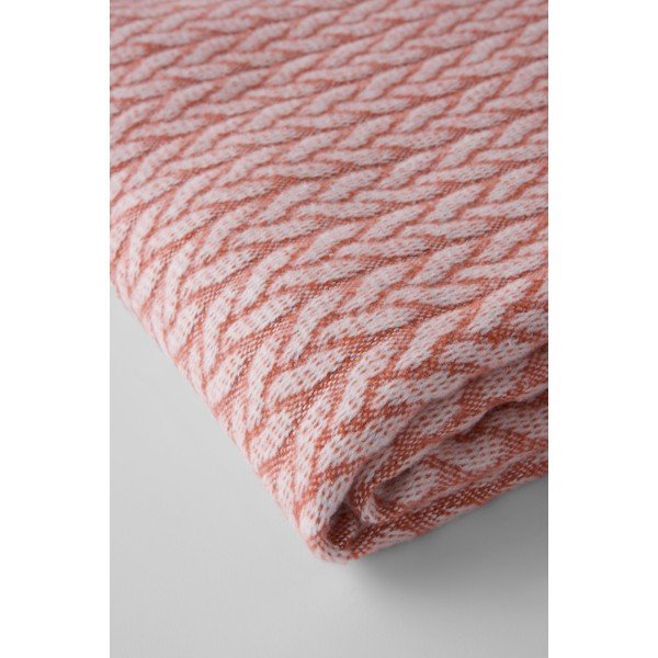Terrakotavärvi pleed puuvilla seguga 140x180 cm Olympus – Euromant-image-1