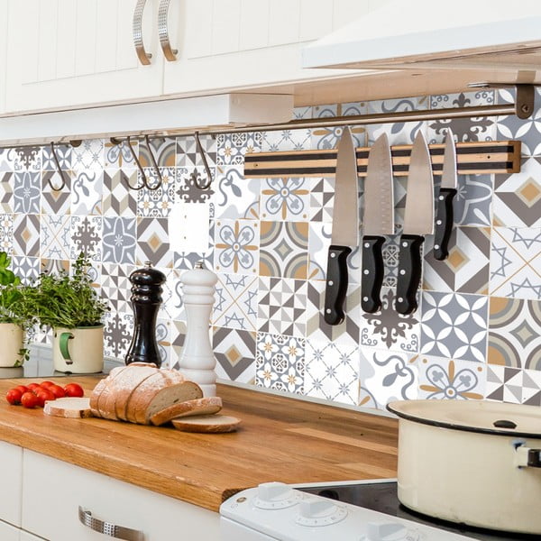 60-st seinakleebisest koosnev komplekt Tsementplaadid Liliania, 15 x 15 cm Liliana - Ambiance-image-1