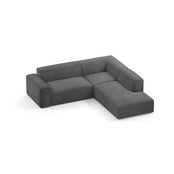 Antratsiitne corduroy nurgadiivan , 260 cm, paremas nurgas Karen - Marie Claire Home-image-3