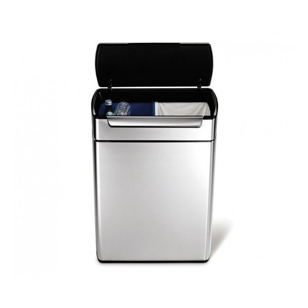 Terasest prügikast sorteeritud jäätmete jaoks 48 l Dual - simplehuman-image-1