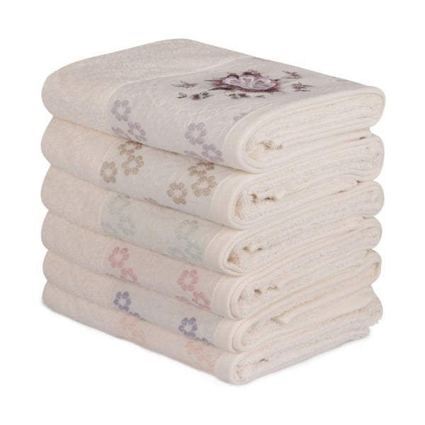 Sada 6 bavlněných ručníků Daireli Ruhno, 50 x 90 cm