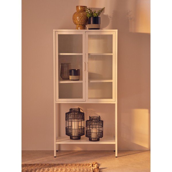 Valgest terasest vitriinkapp 75x150x35 cm Acier - Premier Housewares-image-4