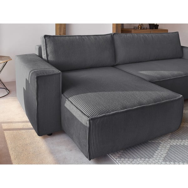 Tumehall velvetist nurgadiivanvoodi, muutuv Nihad - Bobochic Paris-image-1