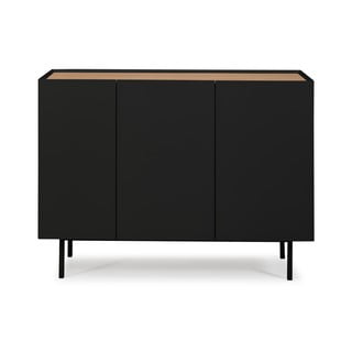 Madal tammedekooriga kummut must-puiduvärvi 110x85 cm Arista – Teulat