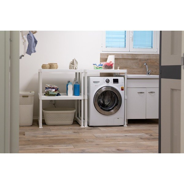 Valge plastikust vannitoa riiul 148x93 cm Wash & Store - DEA HOME-image-1