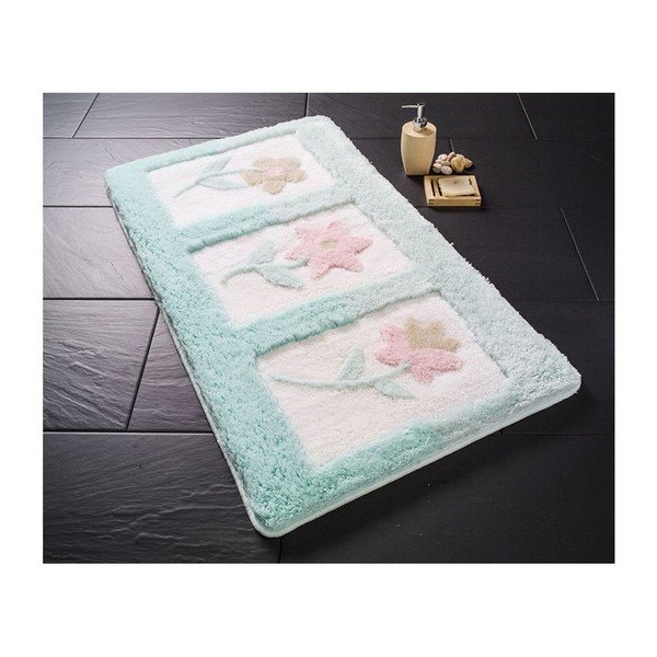 Mentolová koupelnová předložka Confetti Bathmats Anjelik, 70 x 120 cm