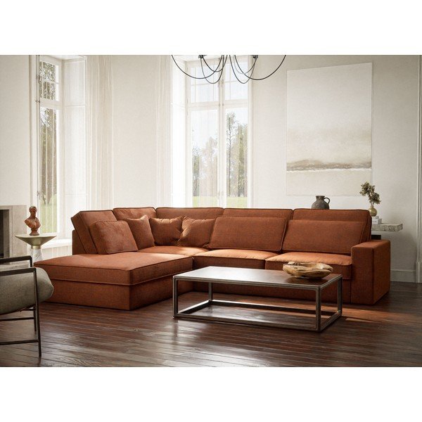 Vasevärvi šenill-nurgadiivan (vasak nurk/L-kujuline) Kirou - Maison de Rêve-image-1