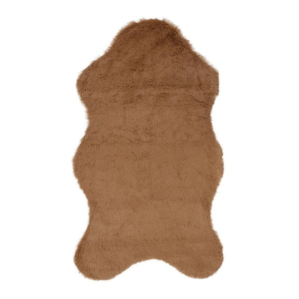 Hnědý koberec z umělé kožešiny Pelus Brown, 90 x 150 cm