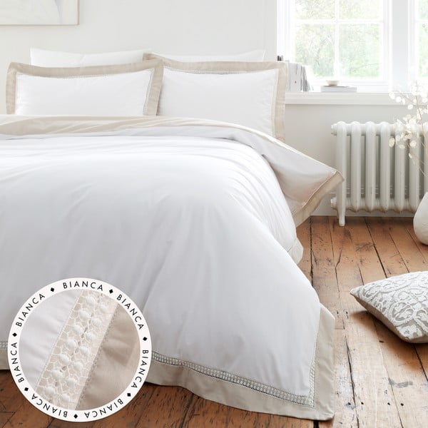 Valge puuvillane voodipesu üheinimesevoodile 135x200 cm Oxford - Bianca
