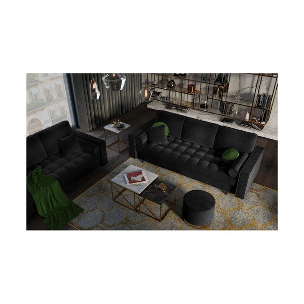 Must sametne diivanvoodi Santo - Milo Casa-image-1