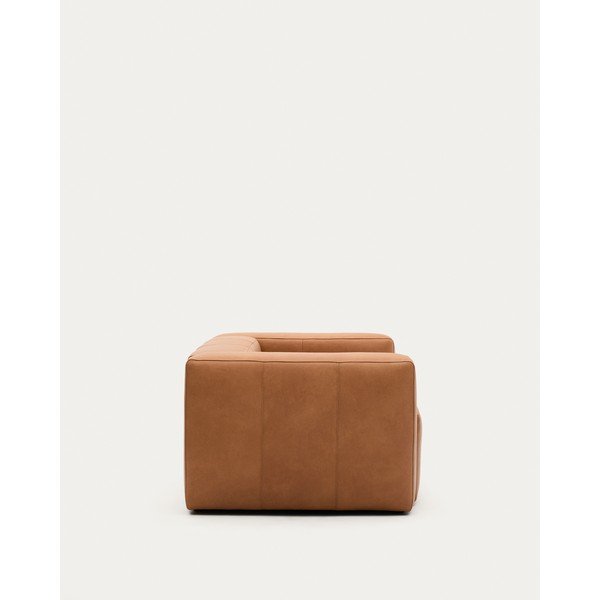 Pruun nahkdiivan 210 cm Blok - Kave Home-image-3