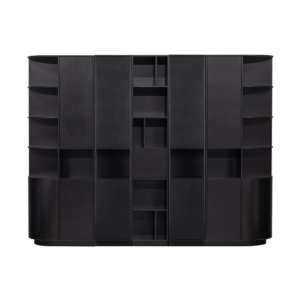 Must männipuidust modulaarne raamaturiiul 276x210 cm Finca - WOOOD