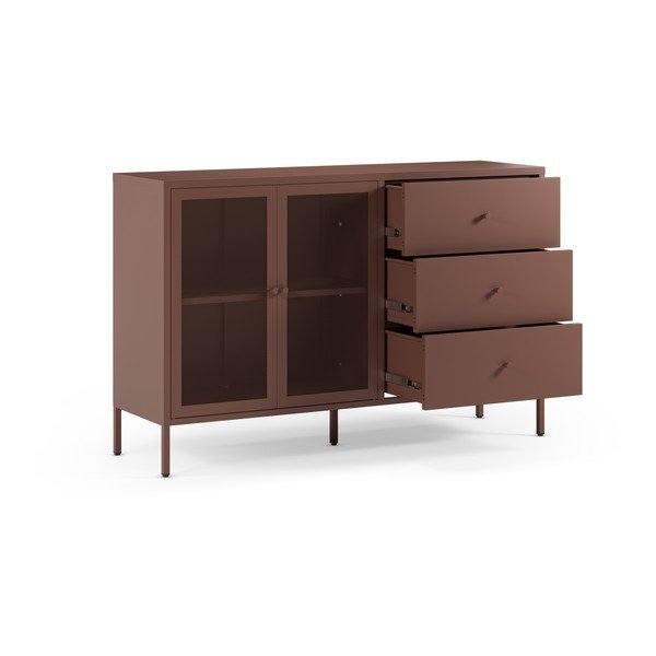 Burgundia värvi metallist kummut 140x90x40 cm - Marckeric-image-1