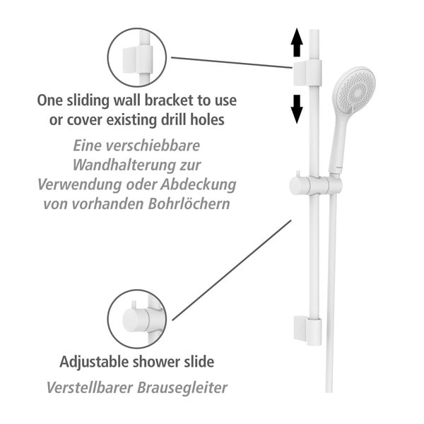 Valge roostevabast terasest dušikomplekt 70cm Watersaving - Wenko-image-4