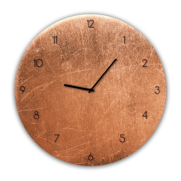 Nástěnné hodiny Styler Glassclock Copper, ⌀ 30 cm