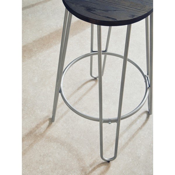 Jalakapuust baaritool hõbedases/naturaalses värvitoonis (istme kõrgus 75 cm) District - Premier Housewares-image-3