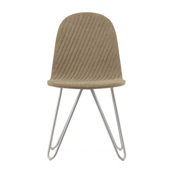 Béžová židle s kovovými nohami Iker Mannequin X Stripe