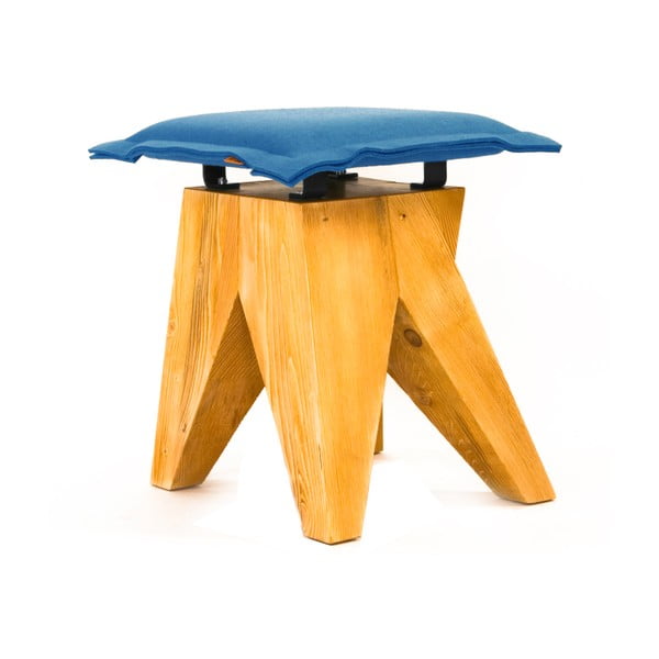 Dřevěná stolička Low, modrá