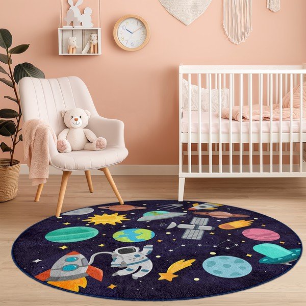 Tumesinine pestav laste mänguvaip ø150 cm Into The Space - Mila Home-image-3