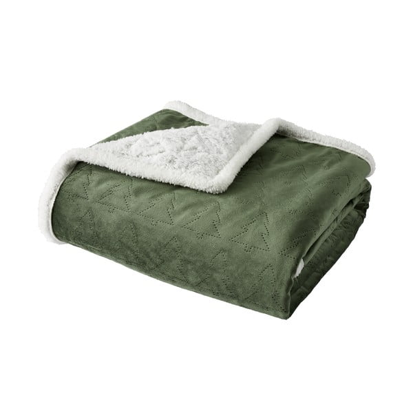 Roheline tikitud mikropluusist voodiplaat kaheinimesevoodile 180x200 cm Christmas Tree - Catherine Lansfield