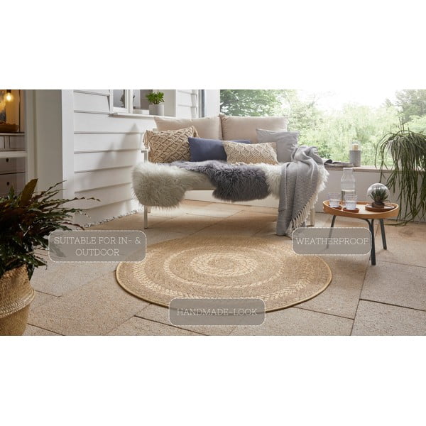 Beež õuevaip , Ø 160 cm Almendro - NORTHRUGS-image-4