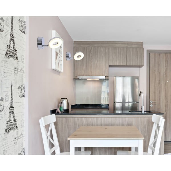 Läikiv hõbedane LED seinavalgusti Thema - Candellux Lighting-image-1