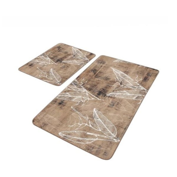 Pruunid sametist vannitoamatid 2tk komplektis 60x100 cm - Mila Home