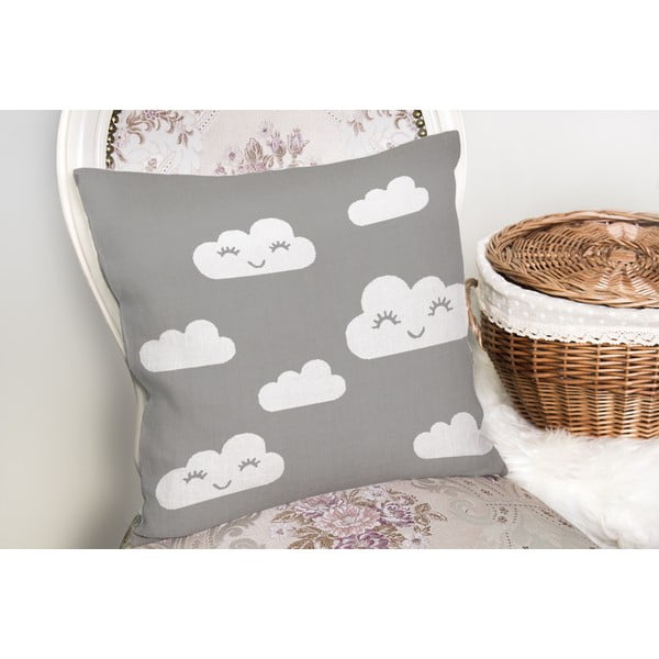 Puuvillasegust padjapüür halli taustaga pilv, 45 x 45 cm - Minimalist Cushion Covers-image-1