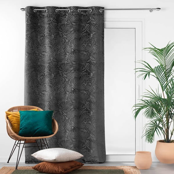 Antratsiitne sametist kardin 140x240 cm Analia - douceur d'intérieur-image-3