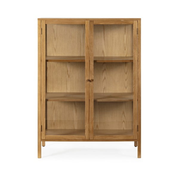 Vitriinkapp tammepuust naturaalses värvitoonis 90x126x40 cm Ceci - MOME