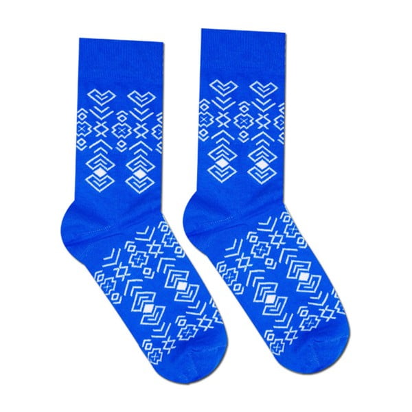 Modré bavlněné ponožky HestySocks Geometry, vel. 39-42