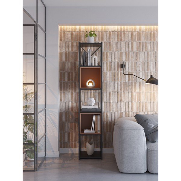 Must-tellisevärvi raamaturiiul 36x179 cm Anya - Marckeric-image-1